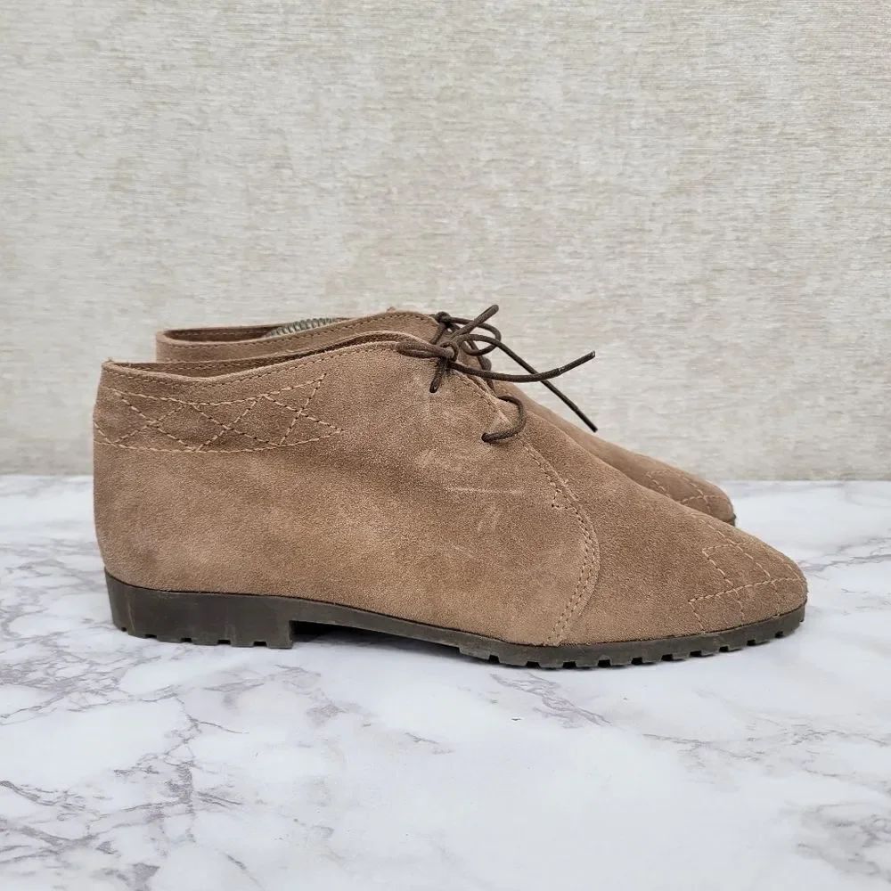 Buskens Vintage 90s Honeycomb and Suede Boots Chukka Ankle Lace Up